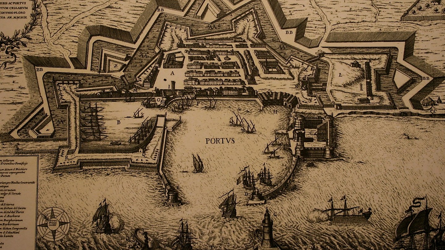 Representación histórica del Puerto de Civitavecchia